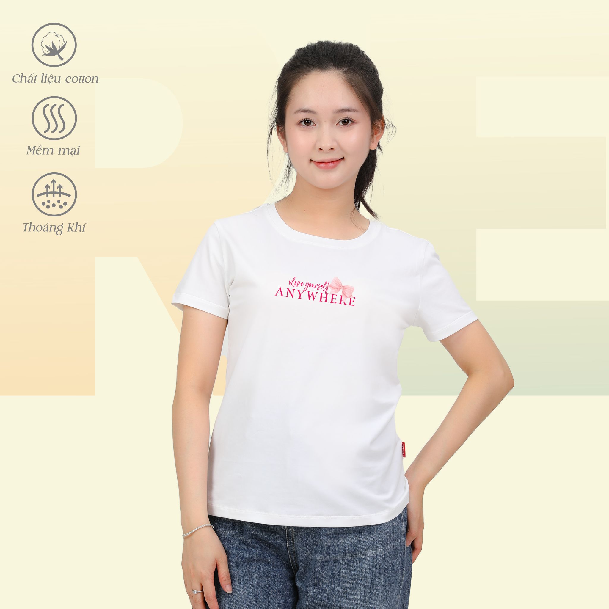 Áo thun nữ tay ngắn Form Suông Cổ Tròn chất cotton siêu mát 020p 0320