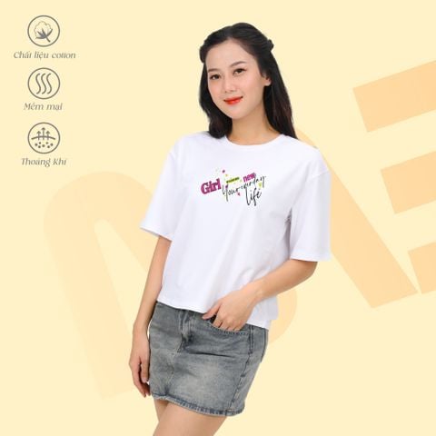 Áo thun nữ phom vuông chất cotton siêu mát 190p 0298