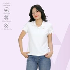 Áo thun nữ tay ngắn cổ polo form suông chất silk kim cương siêu mát 610p 0347