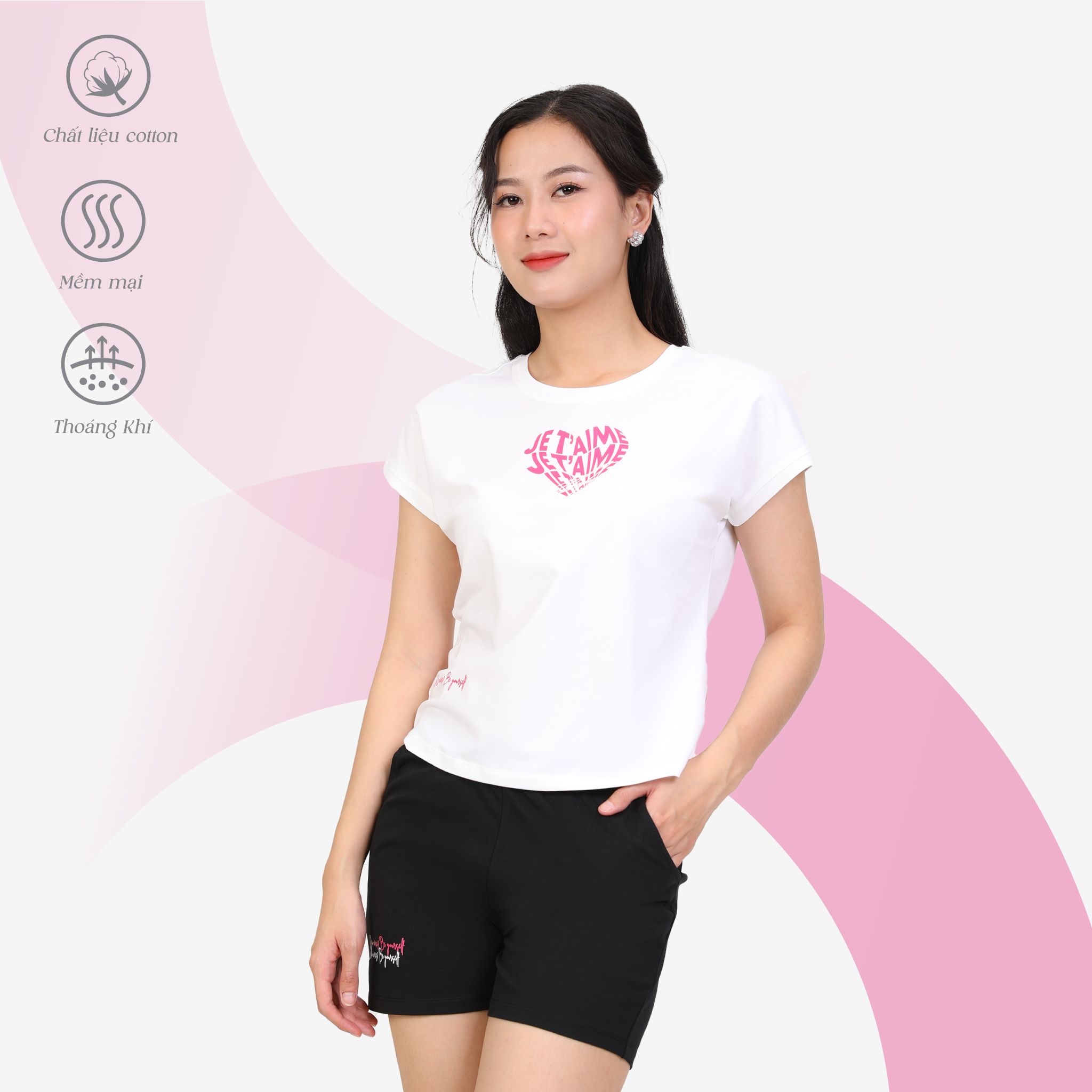Set đồ bộ nữ kiểu quần đùi tay liền chất cotton siêu mát 025p 5205
