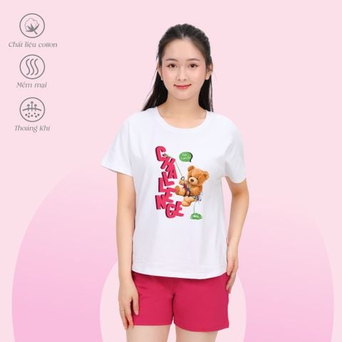 Set đồ bộ nữ kiểu quần đùi tay ngắn chất cotton siêu mát 195p 2036