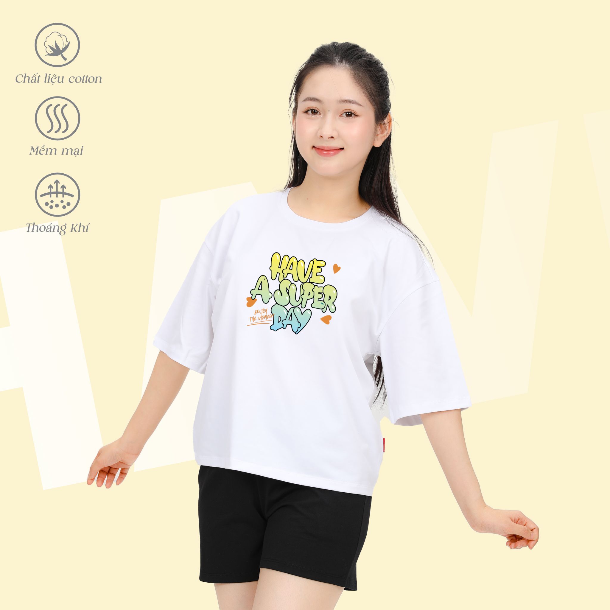 Set đồ bộ nữ kiểu quần đùi nữ kiểu quần đùi tay ngắn chất cotton siêu mát 195p 2048