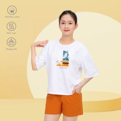 Set đồ bộ nữ kiểu quần đùi tay ngắn chất cotton siêu mát 195p 5207