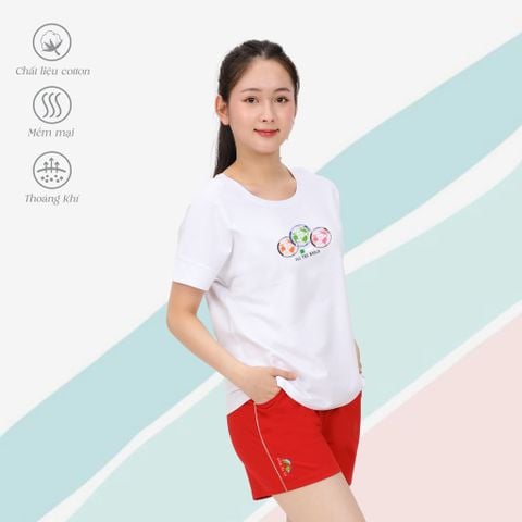 Set đồ bộ nữ kiểu quần đùi tay ngắn chất cotton siêu mát 195p 5209