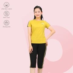 Set đồ bộ nữ kiểu thể thao kiểu quần lửng tay ngắn chất cotton siêu mát 024p 4210