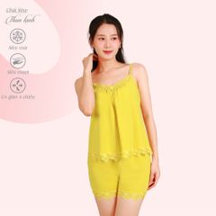 Set đồ bộ nữ kiểu quần đùi dây chất thun lạnh siêu bền 015p 2017