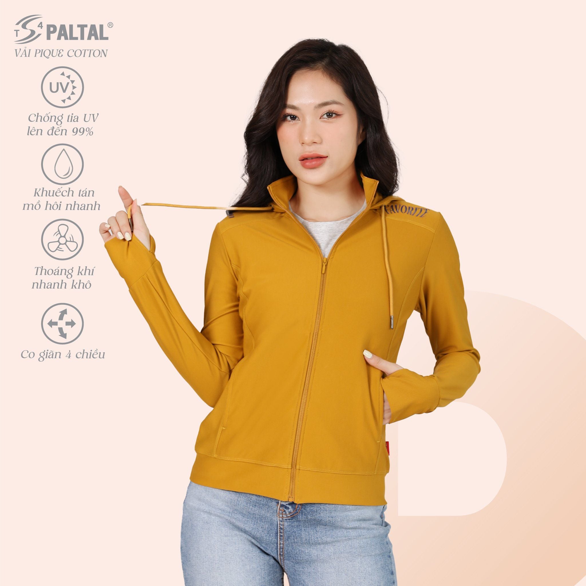 Áo khoác nữ chống nắng, chống UV chất pique 521p 1281