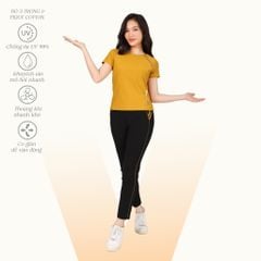 Set đồ bộ nữ kiểu quần dài tay ngắn chất pique 523p 3382