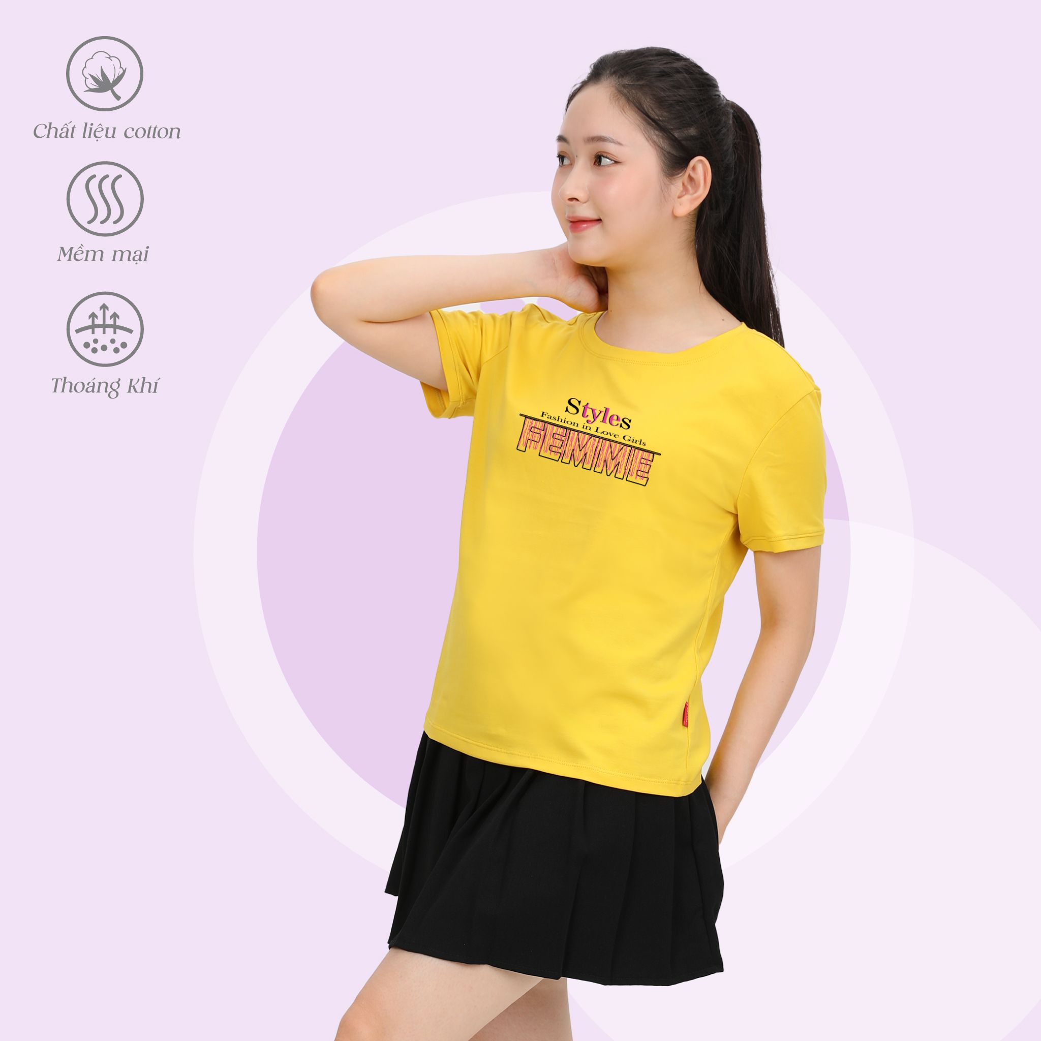 Áo thun nữ Form Basic chất cotton siêu mát 020p 0286