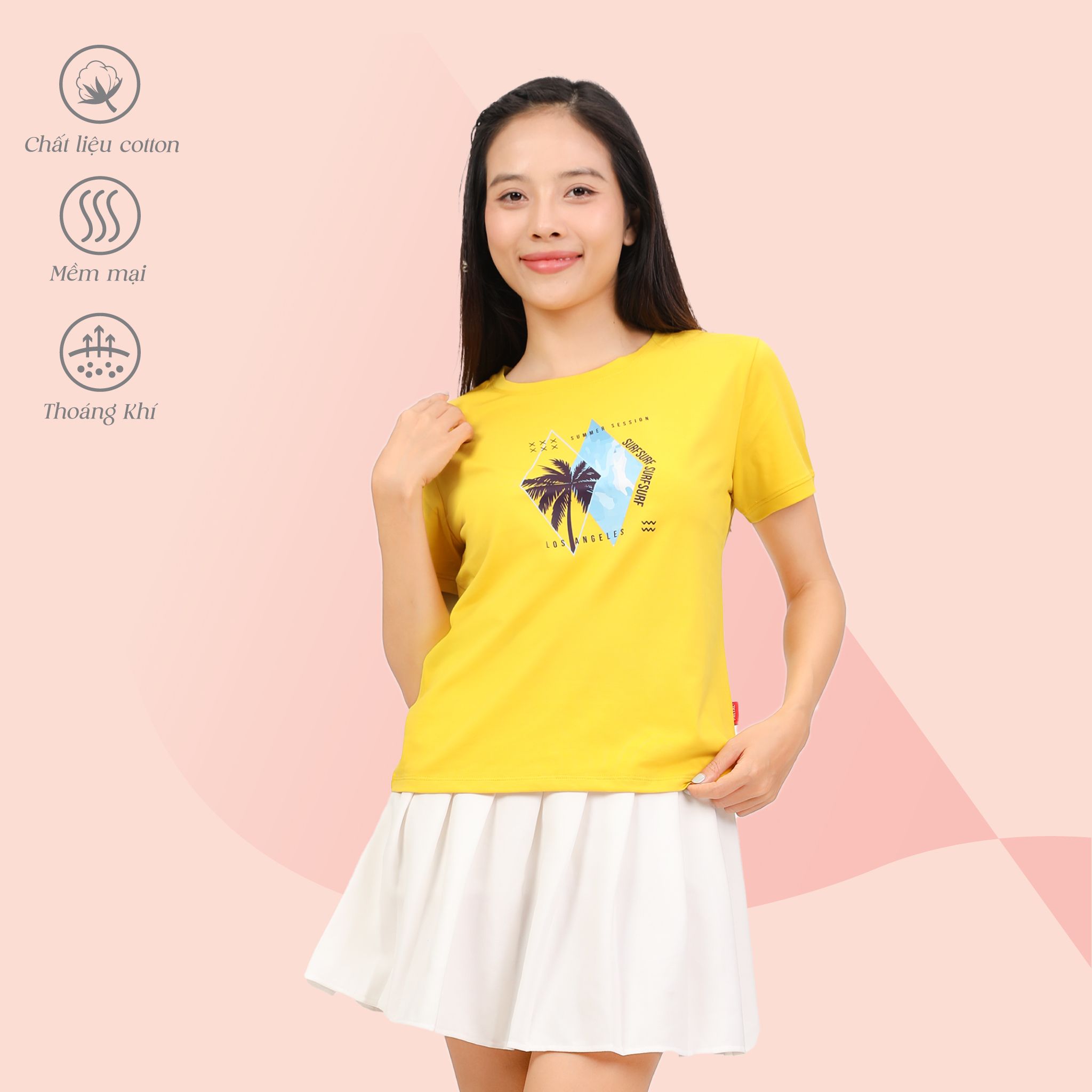 Áo thun nữ tay ngắn form cơ bản chất cotton siêu mát 020p 0308