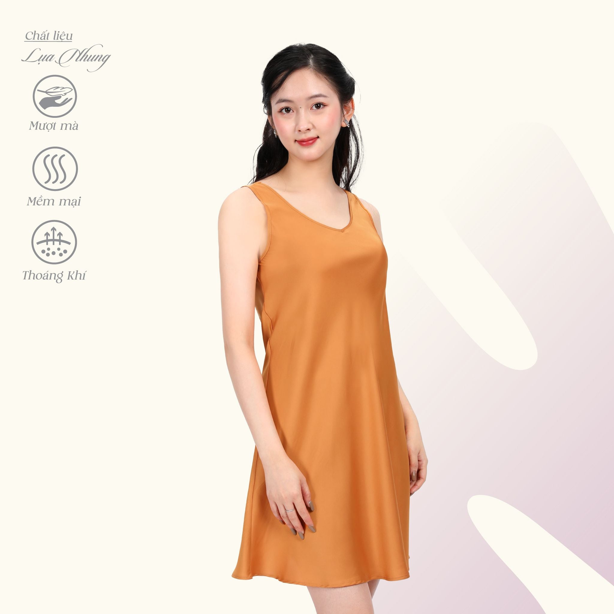 Áo ngủ, Váy ngủ bản chất lụa nhung 262p 8022