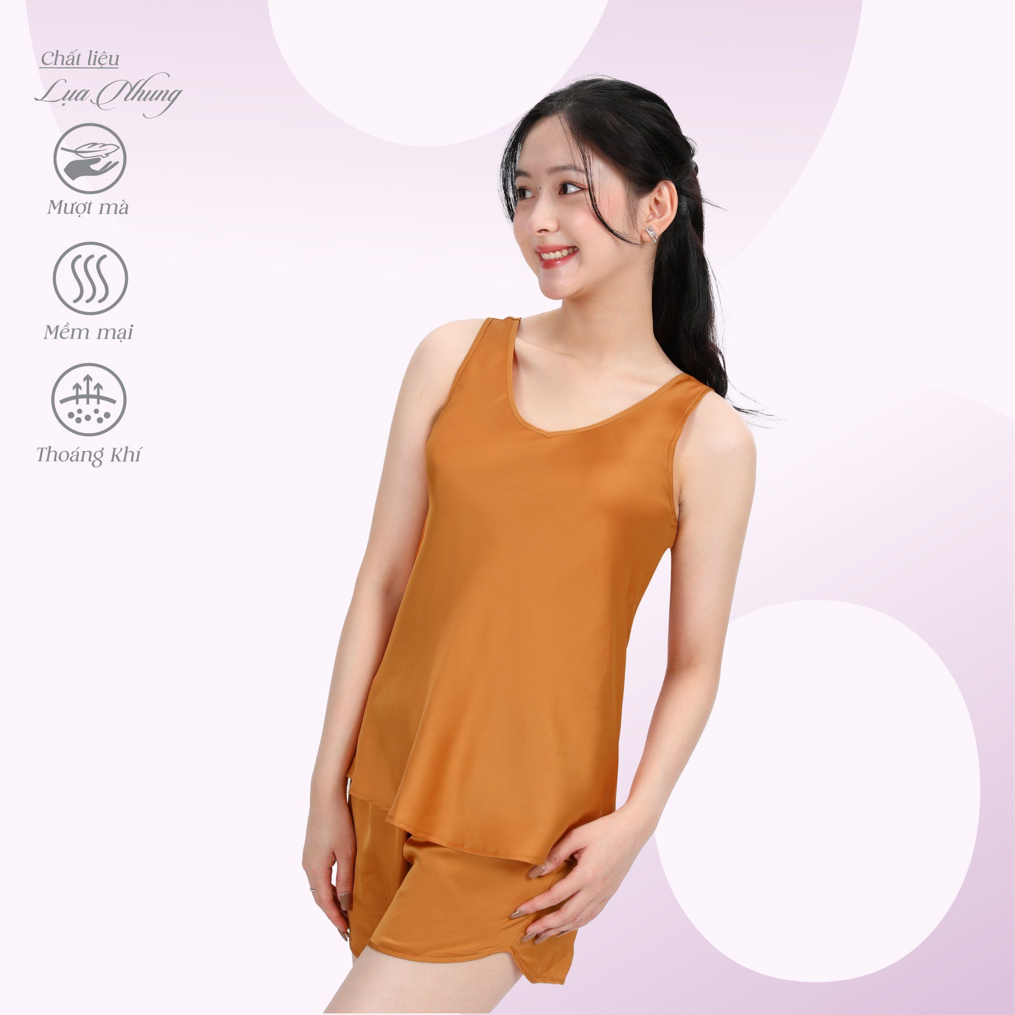 Set đồ bộ nữ kiểu quần đùi bản cao cấp lụa nhung 265p 5111