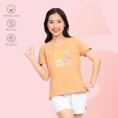 Áo thun nữ tay ngắn Form Suông Cổ Tim chất cotton siêu mát 190p 0325