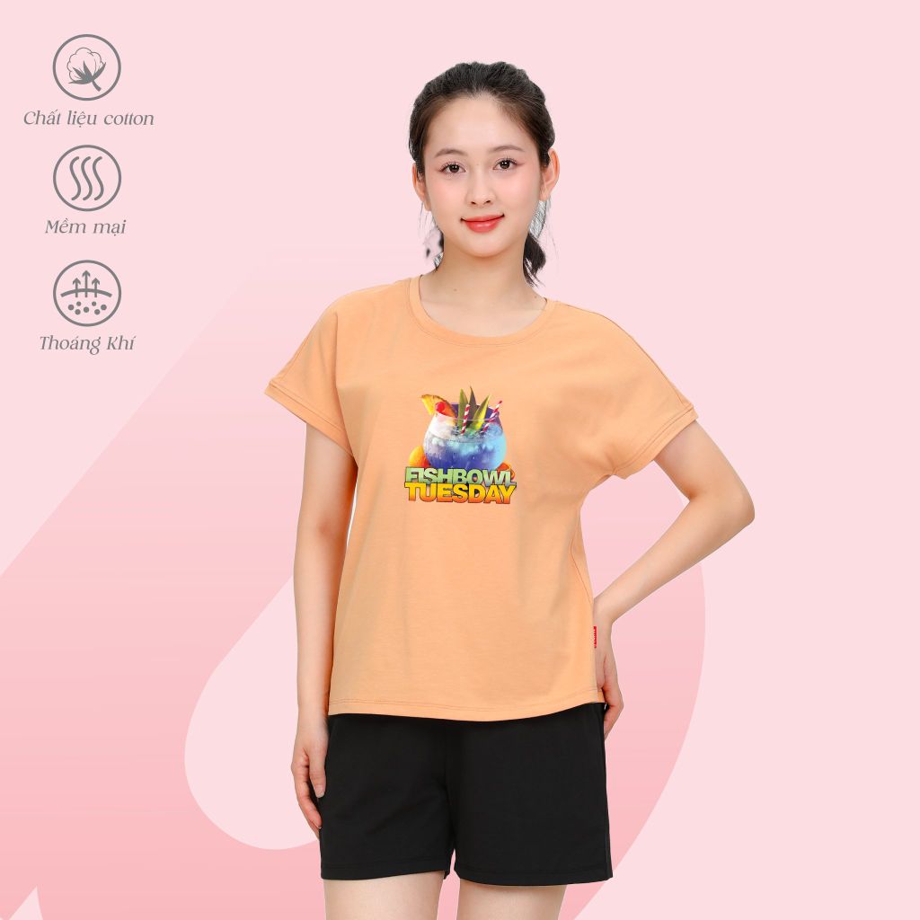 Đồ bộ ngủ nữ kiểu quần đùi tay ngắn cotton 195p 5225