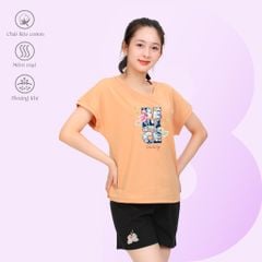 Set đồ bộ nữ kiểu quần đùi tay ngắn chất cotton siêu mát 195p 5227