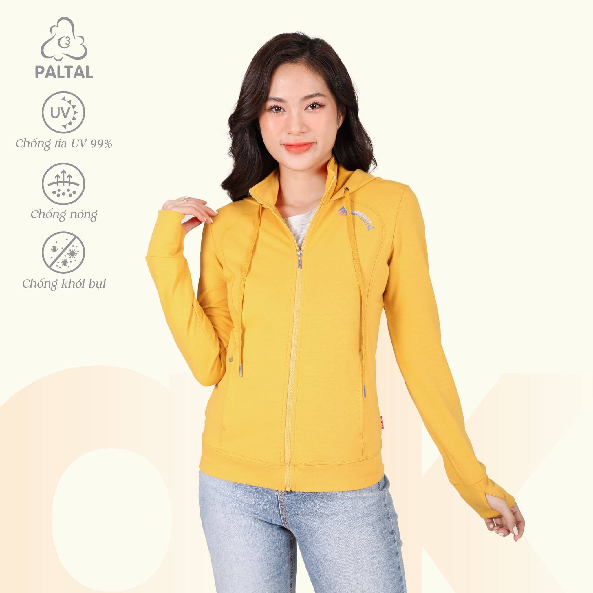 Áo khoác nữ chống nắng, chống UV chất vảy cá cotton cvc mát 401p 1114