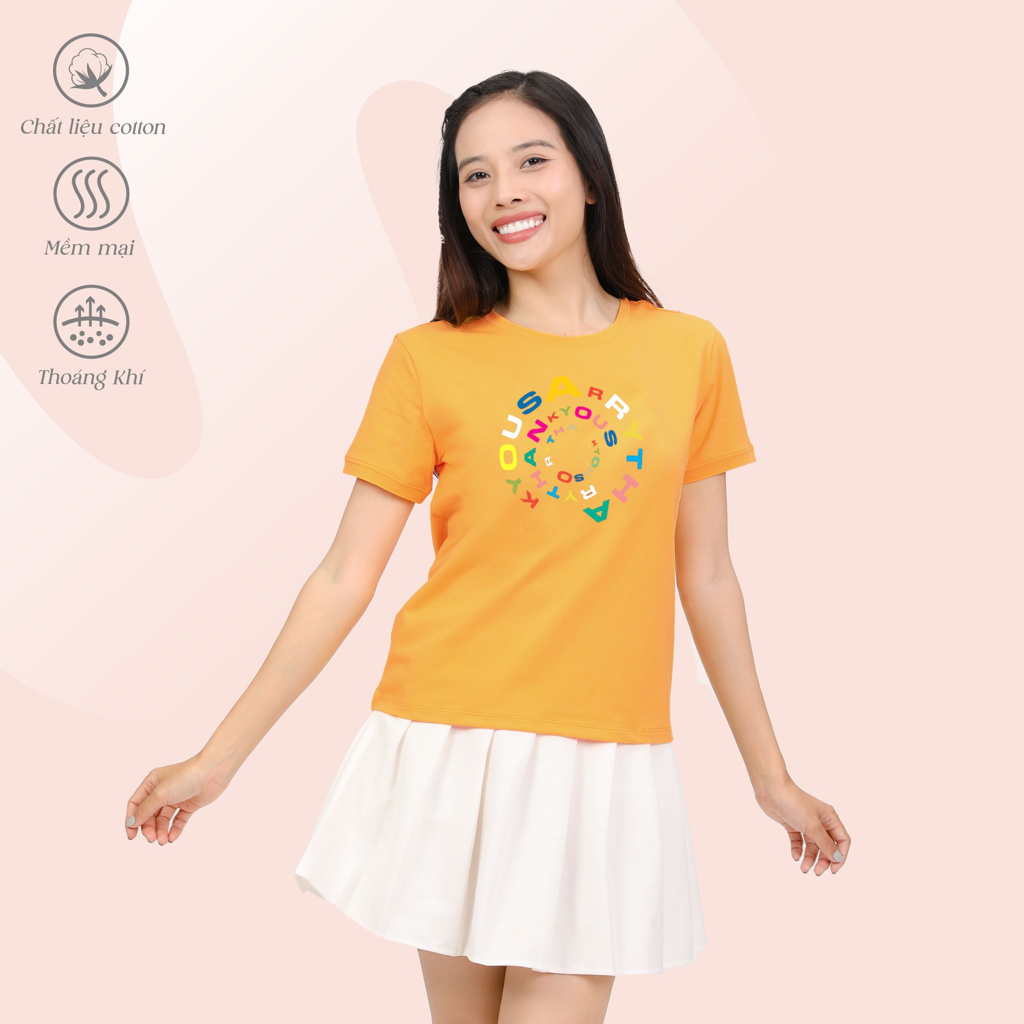 Áo thun nữ tay ngắn form cơ bản chất cotton siêu mát 020p 1942