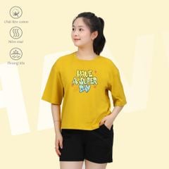 Set đồ bộ nữ kiểu quần đùi nữ kiểu quần đùi tay ngắn chất cotton siêu mát 195p 2048