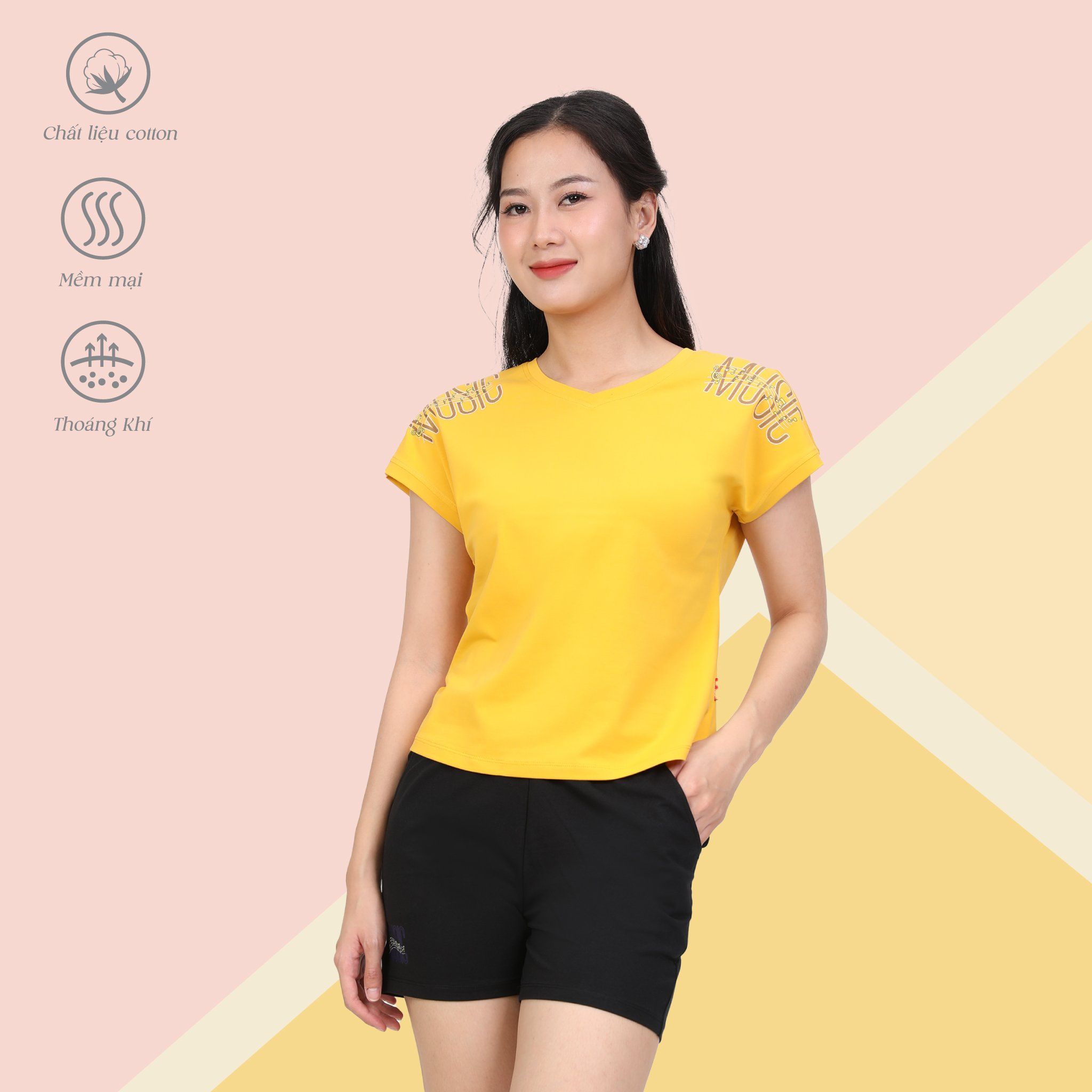 Set đồ bộ nữ kiểu quần đùi tay liền chất cotton siêu mát 025p 5204