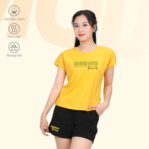 Đồ bộ ngủ nữ kiểu quần đùi tay liền cotton 025p 5224