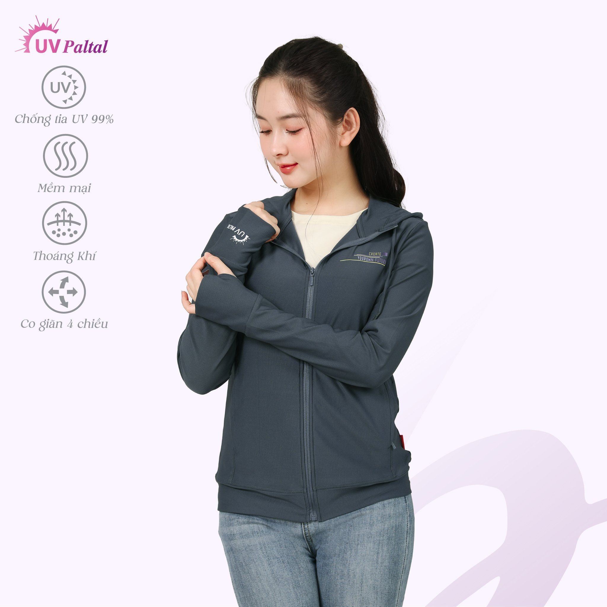 Áo khoác nữ chống nắng, chống UV chất poly cát mỏng nhẹ  311p 1324