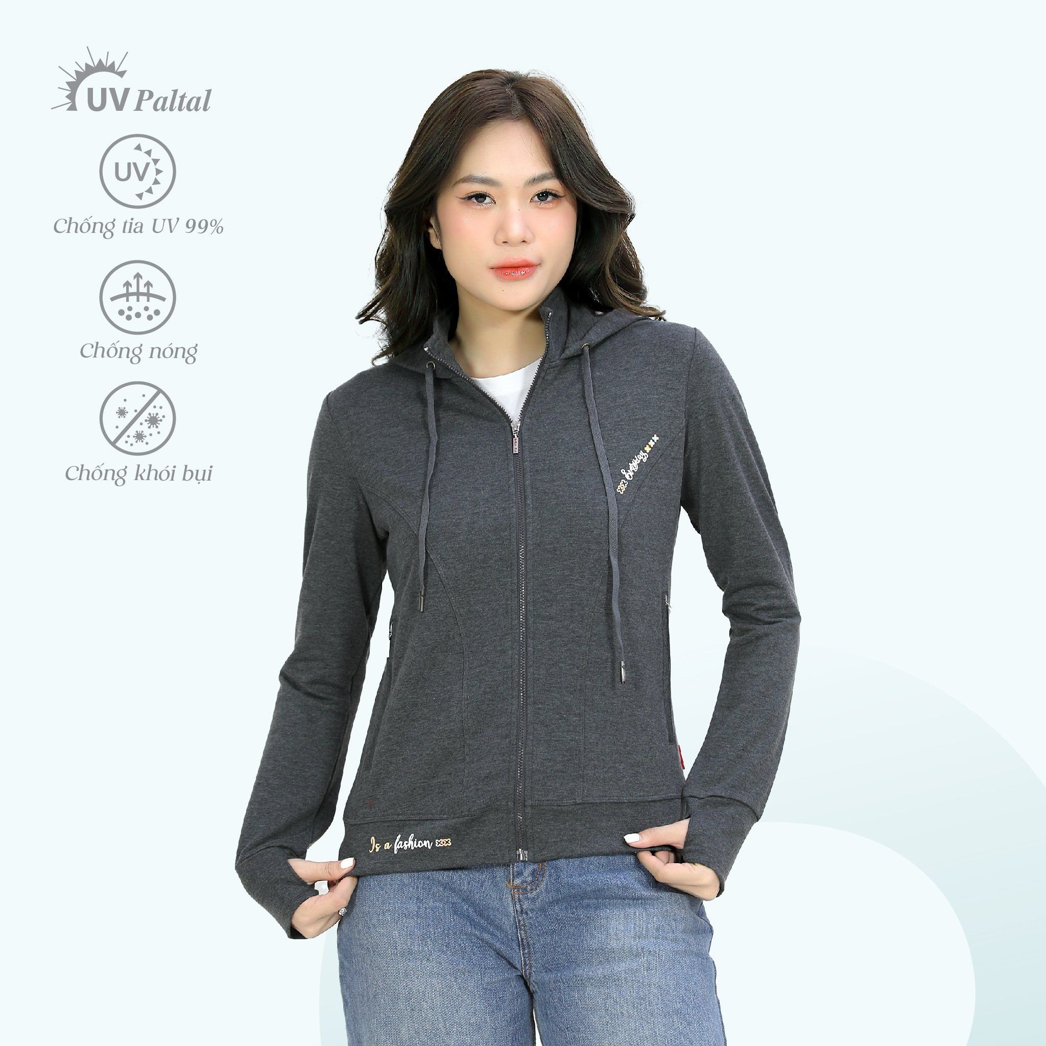 Áo khoác nữ chống nắng, chống UV chất vảy cá cotton siêu mát 431p 1339