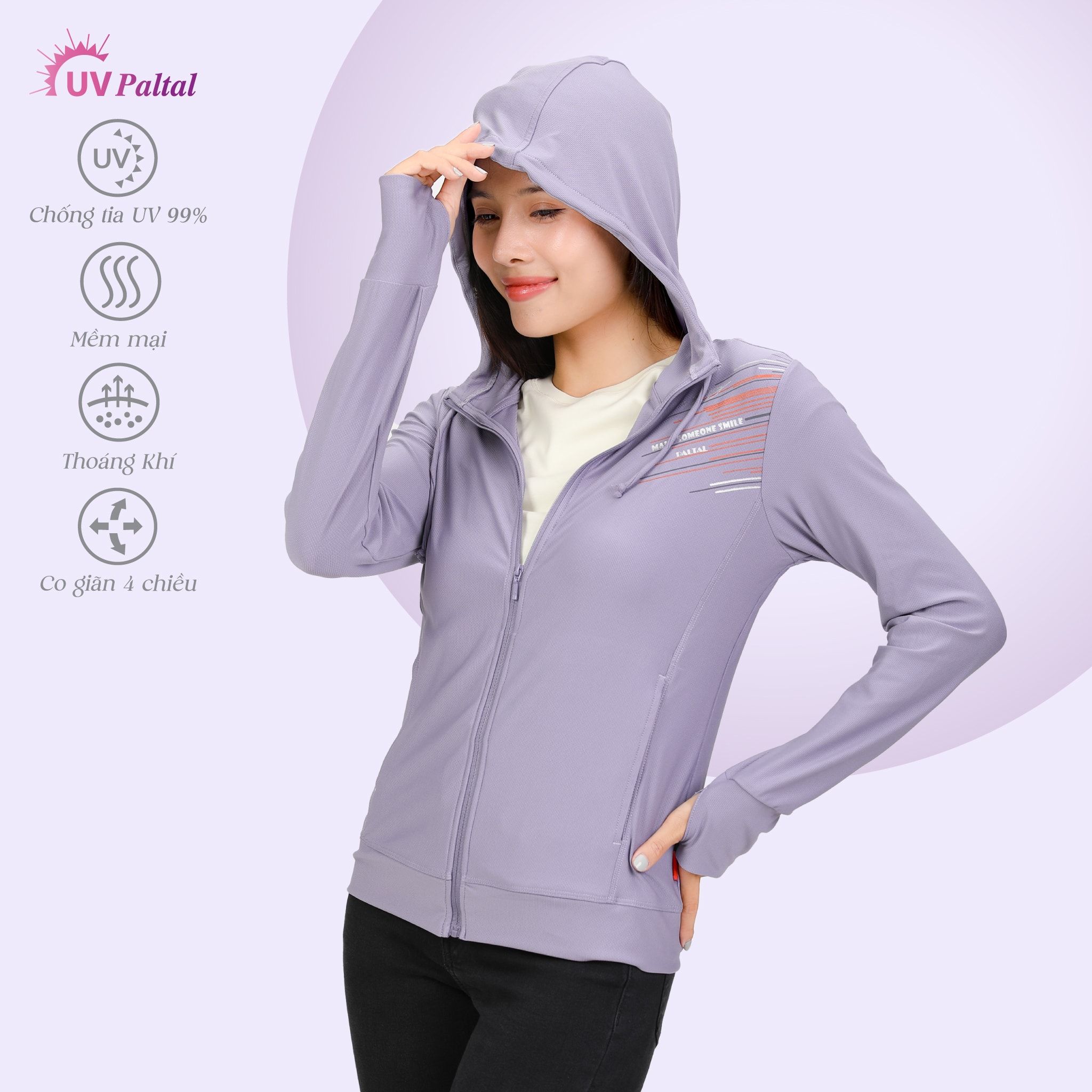 Áo khoác chống nắng cao cấp poly cát logo UV đổi màu 311p 1299