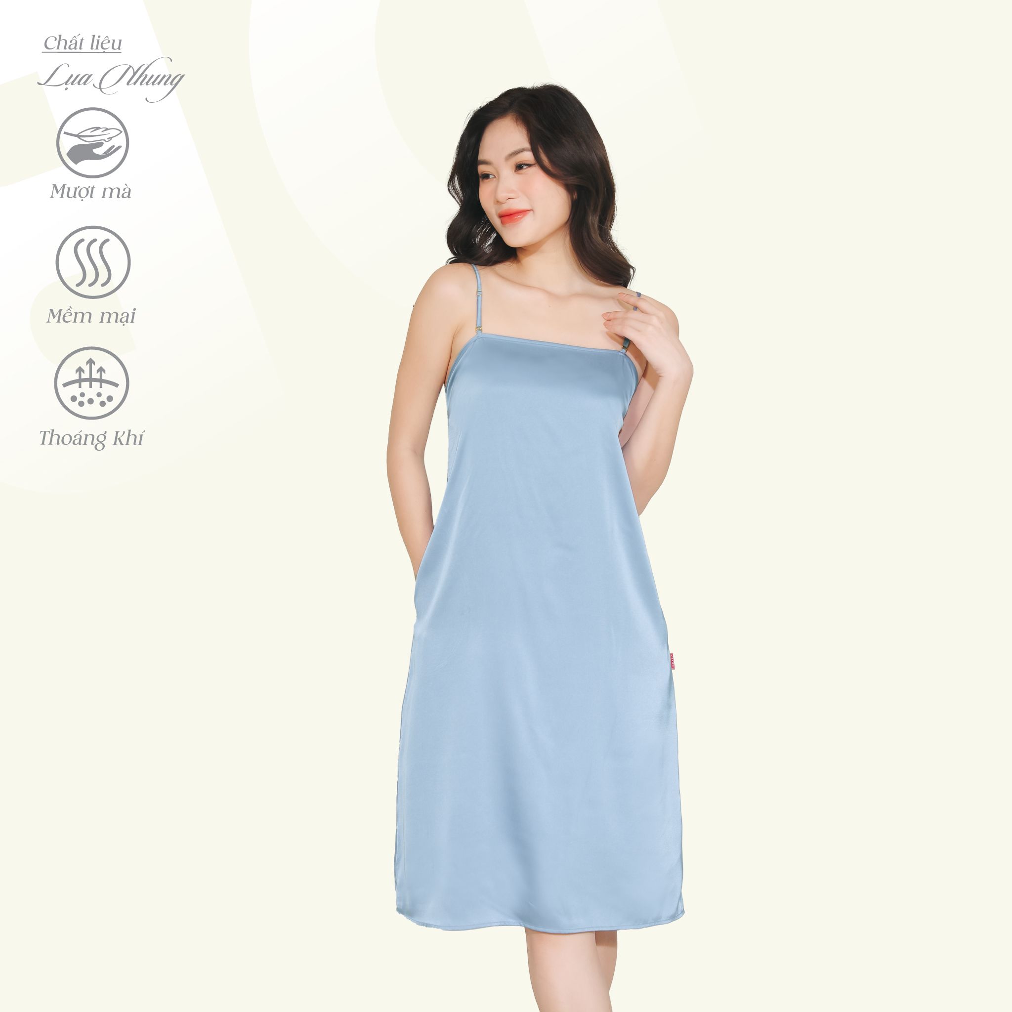 Áo ngủ, Váy ngủ dây cao cấp lụa nhung 262p 8032