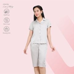Set đồ bộ nữ kiểu quần lửng tay ngắn chất lụa nhung 264p 4315