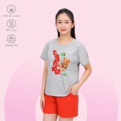 Set đồ bộ nữ kiểu quần đùi tay ngắn chất cotton siêu mát 195p 2036