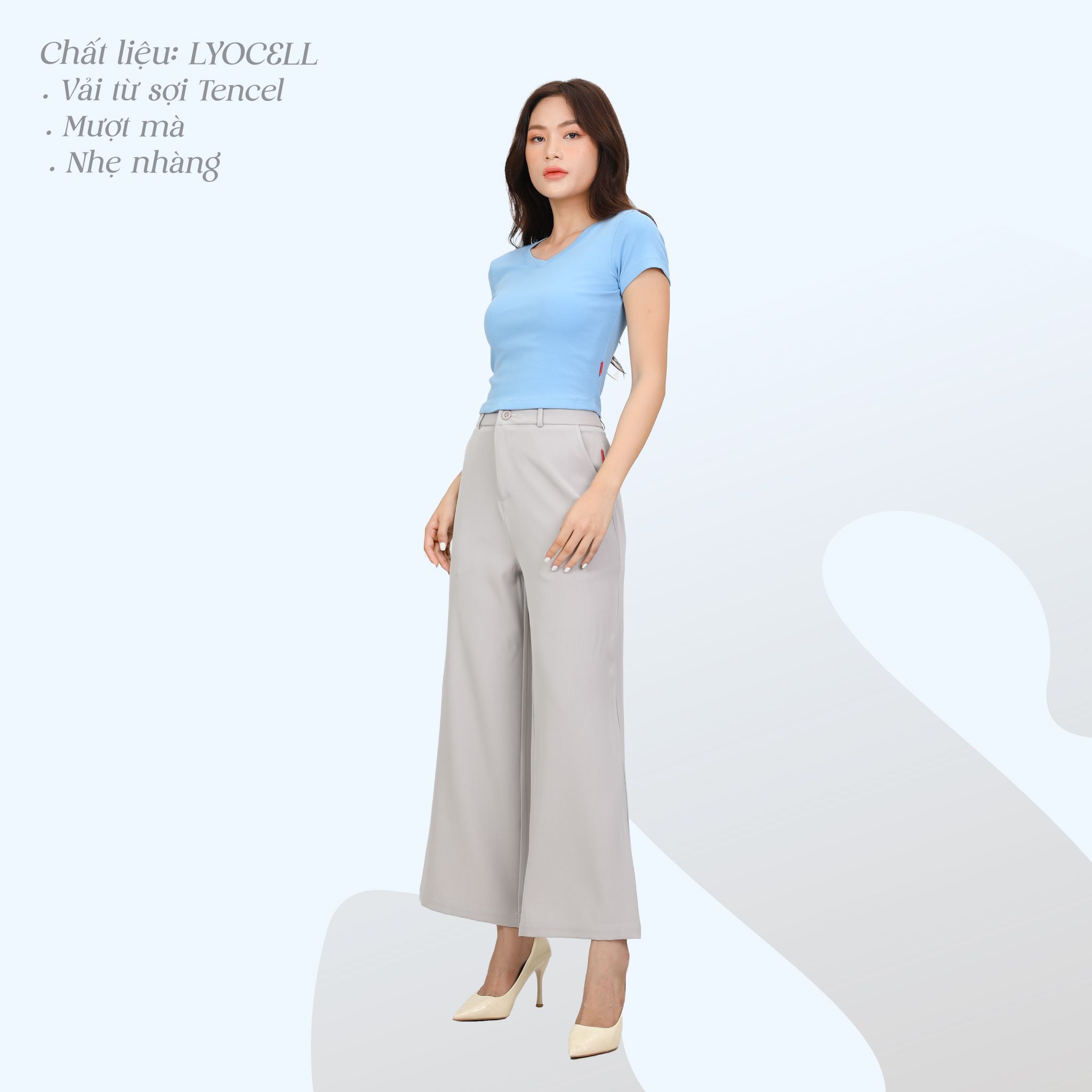 Quần dài form suông chất LYOCELL QD 578p 8523