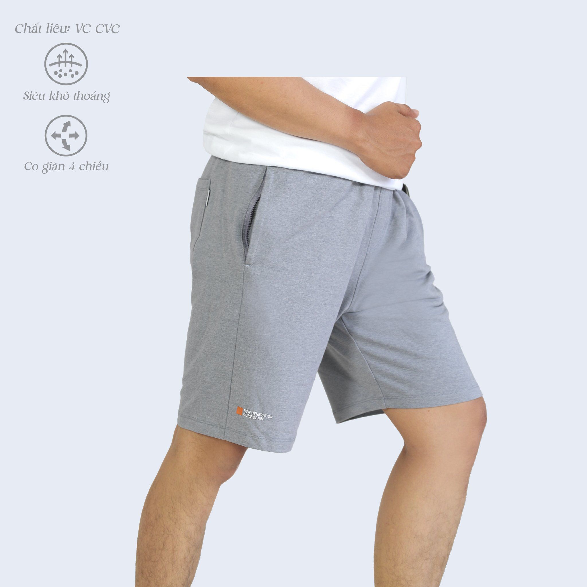 Quần Đùi Nam chất vảy cá cotton cvc mát 408p 8085