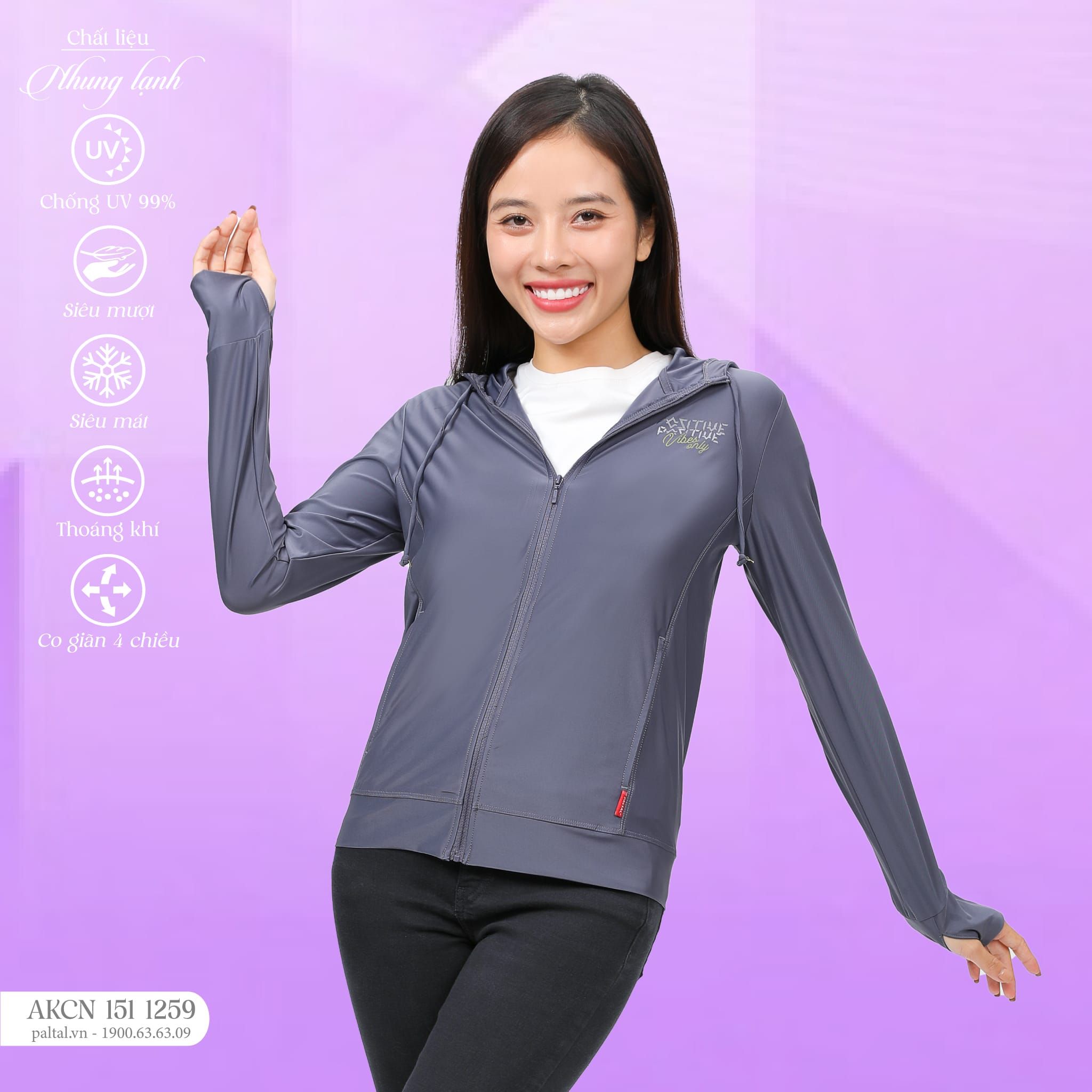 BST Áo khoác nữ chống nắng, chống UV chất nhung lạnh siêu bền 151p 1302 / 1259 / 1056 / 1325
