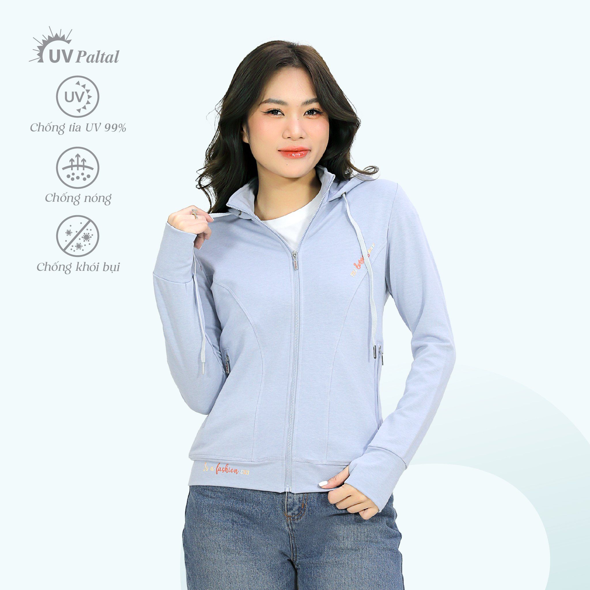 Áo khoác nữ chống nắng, chống UV chất vảy cá cotton siêu mát 431p 1339