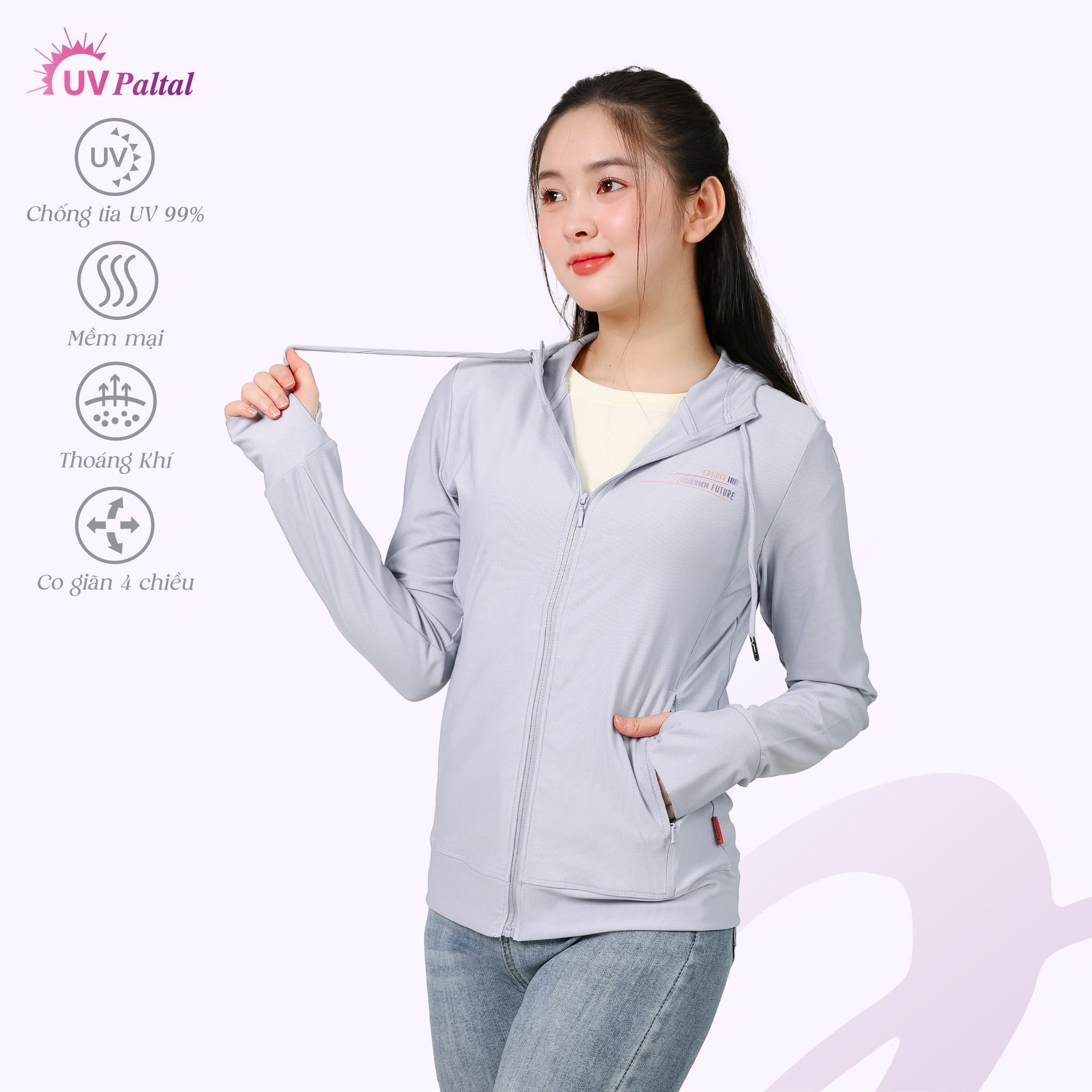 Áo khoác nữ chống nắng, chống UV chất poly cát mỏng nhẹ  311p 1324