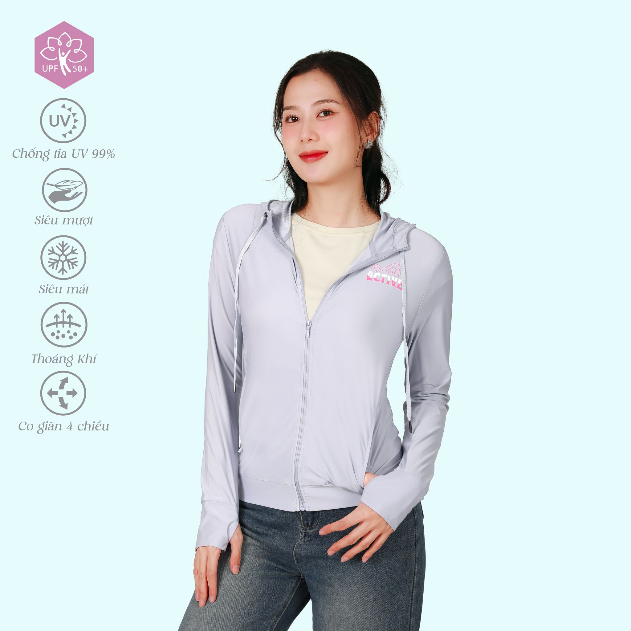BST Áo khoác nữ chống nắng, chống UV chất nhung lạnh siêu bền 151p 1302 / 1259 / 1056 / 1325