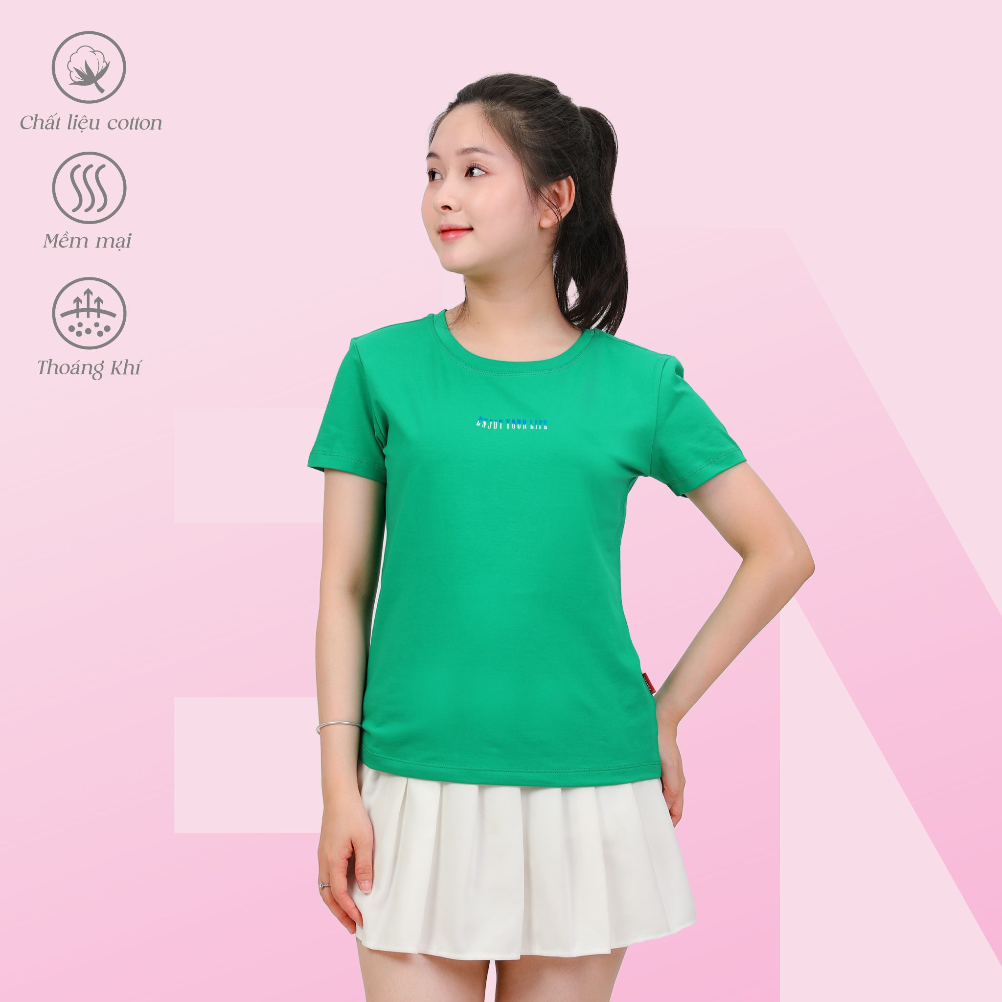 Áo thun nữ tay ngắn chất cotton siêu mát Form Suông 020p 0319