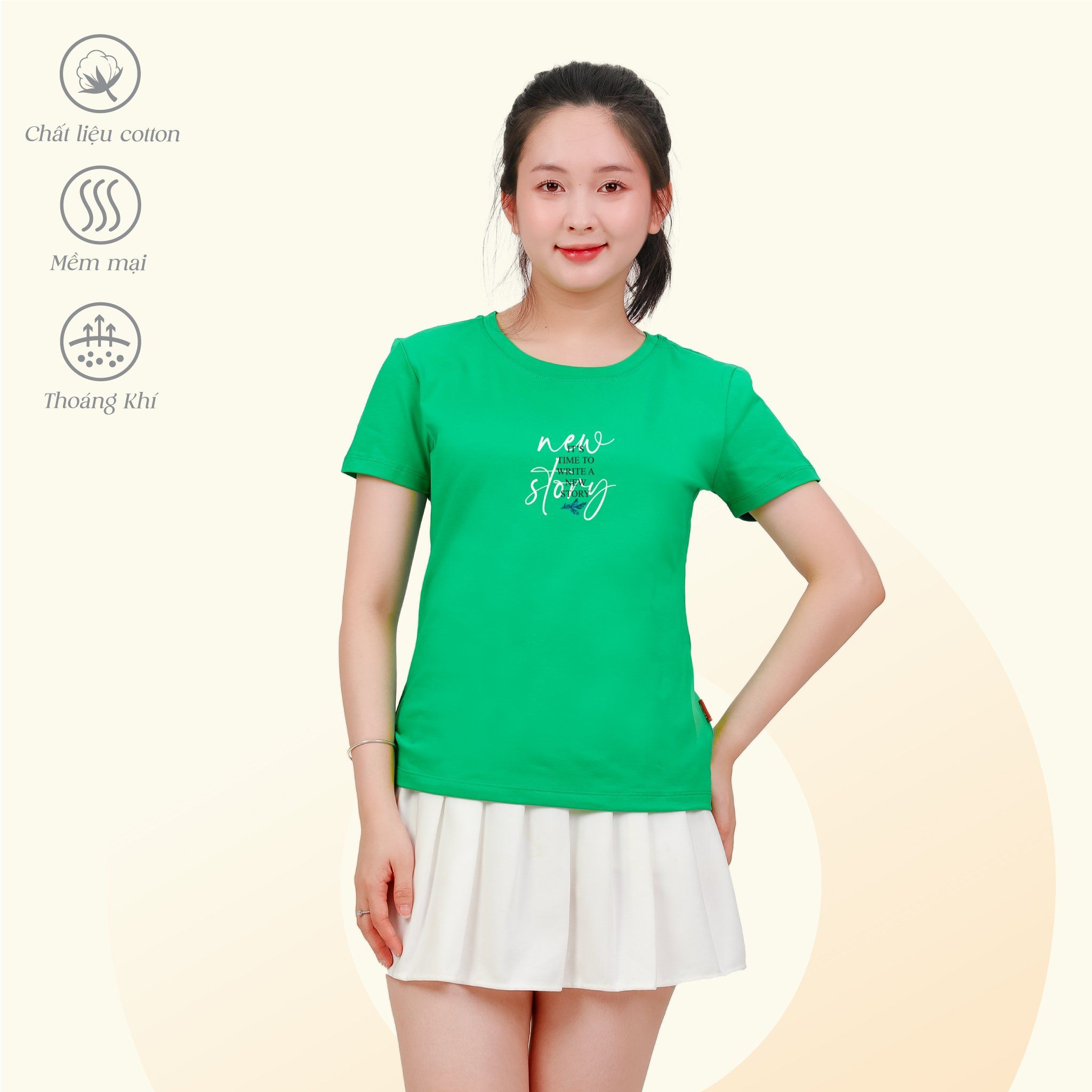 Áo Thun Tay Ngắn Cổ Tròn Form cơ bản Cotton 020p 0349