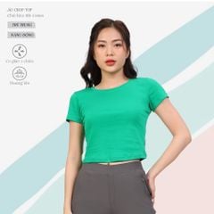 Áo thun nữ croptop tay ngắn Cổ Tròn chất rib chất cotton siêu mát 220p 0265