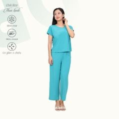 Set đồ bộ nữ kiểu quần dài tay ngắn chất thun lạnh siêu bền 013p 6100