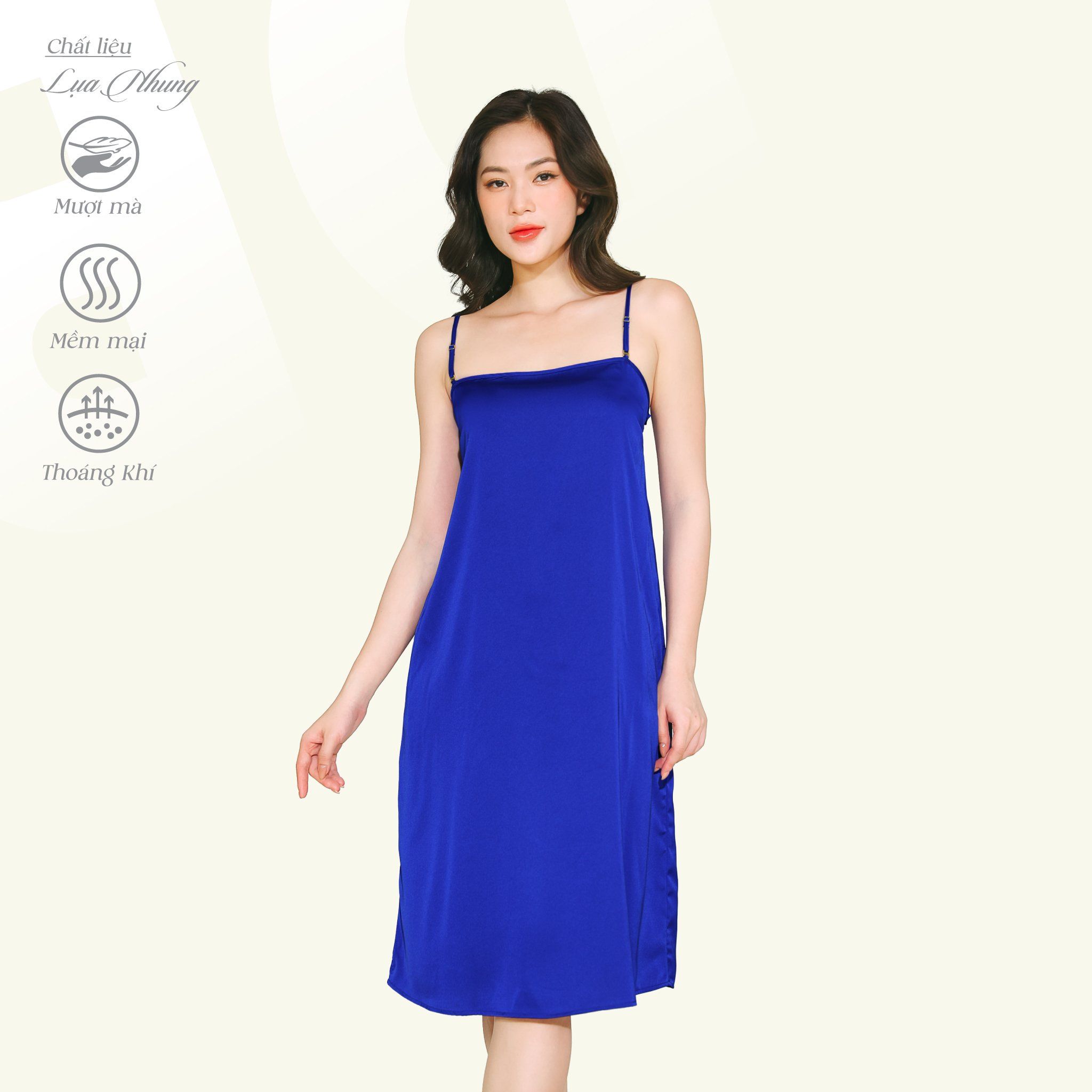 Áo ngủ, Váy ngủ dây cao cấp lụa nhung 262p 8032