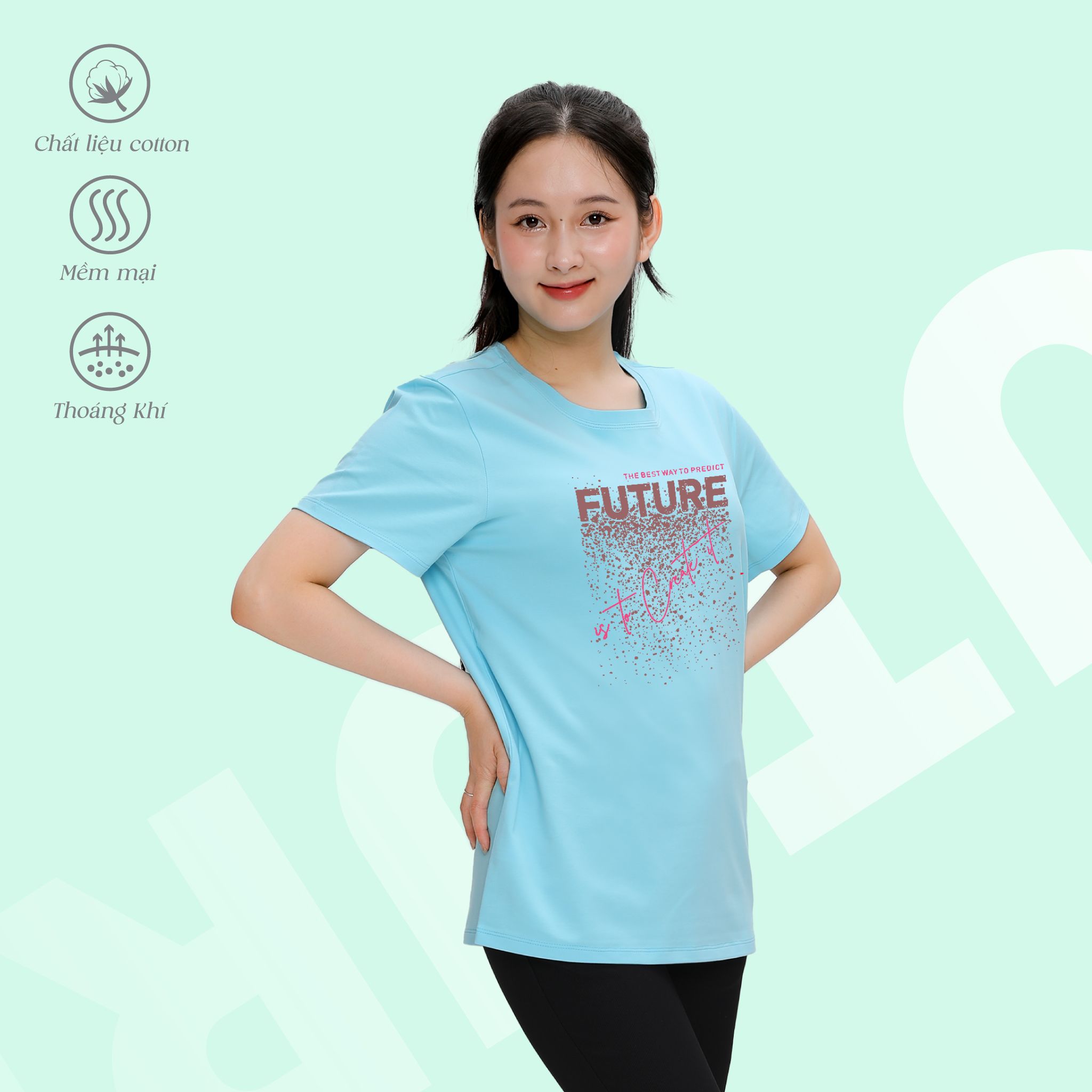 Áo thun nữ tay ngắn Form Rộng chất cotton siêu mát 020p 0290