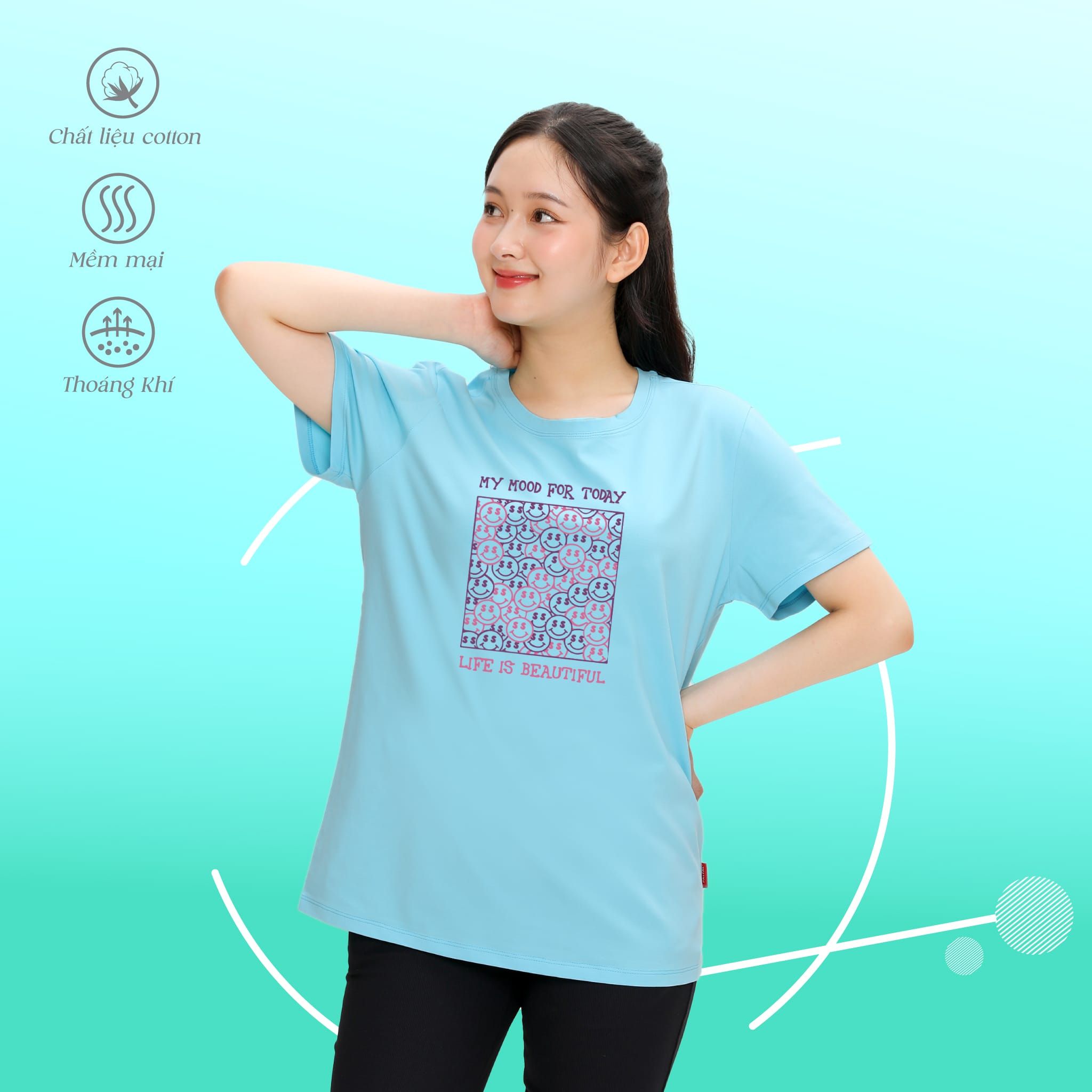 Áo thun nữ tay ngắn chất cotton siêu mát form rộng 020p 0302