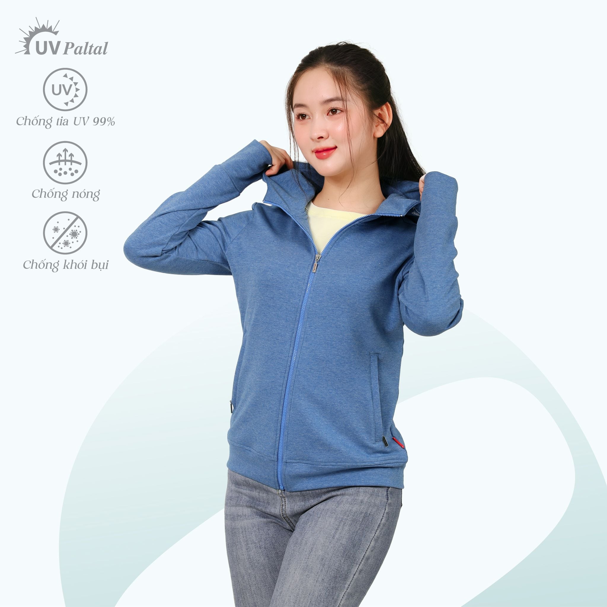 Áo khoác chống nắng, chống UV có nón chất liệu Vảy cá cao cấp 431p 1341