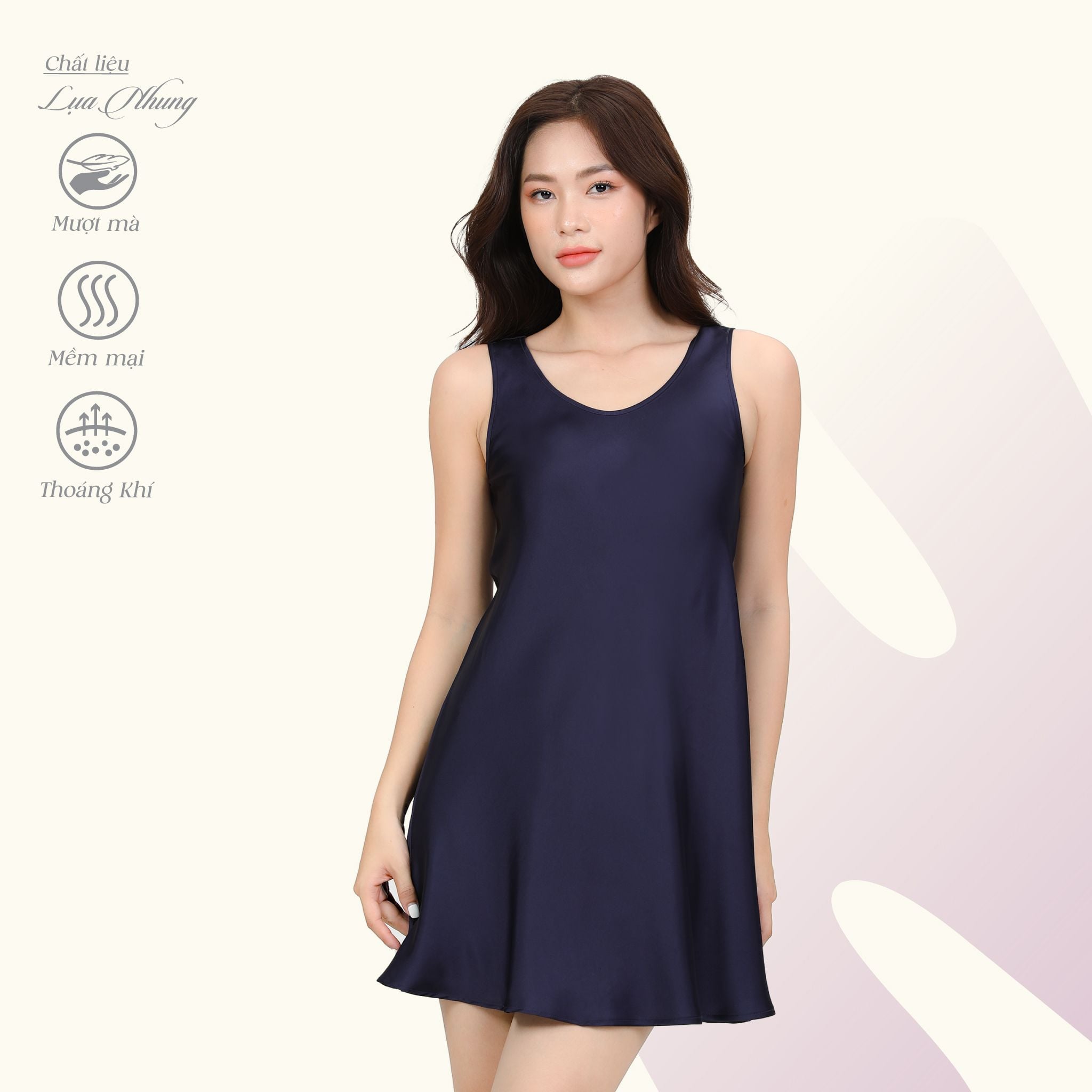 Áo ngủ, Váy ngủ bản chất lụa nhung 262p 8022