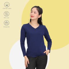 Áo thun nữ tay dài Cổ Tim chất cotton siêu mát 020p 0264