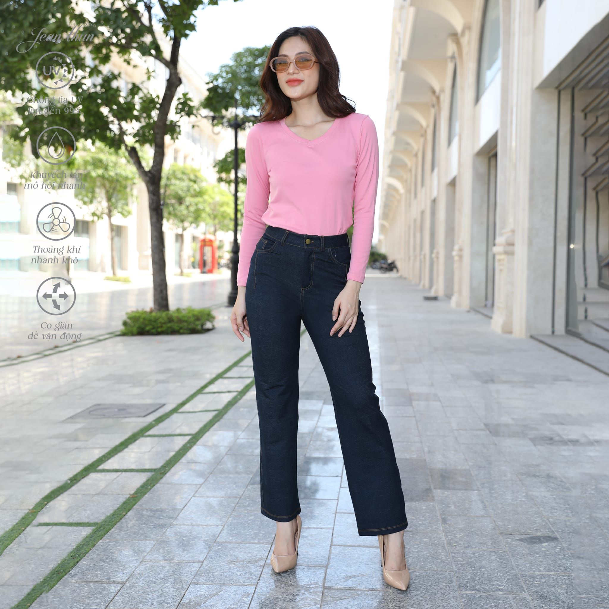 .Quần dài form suông chất liệu jean thun cao cấp QD 508p 8063