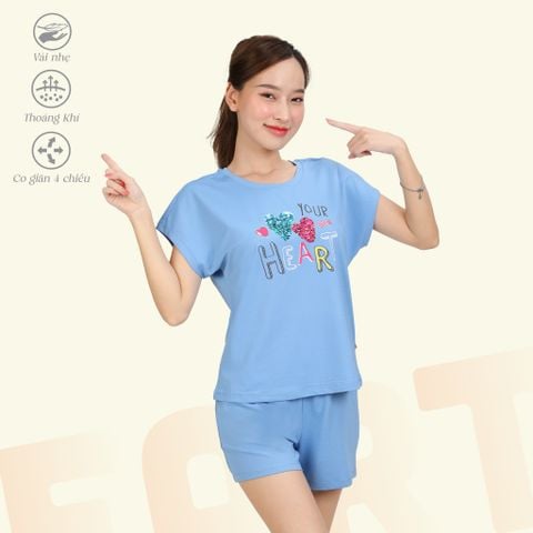Set đồ bộ nữ kiểu quần đùi tay ngắn chất poly cát siêu bền 315p 5229
