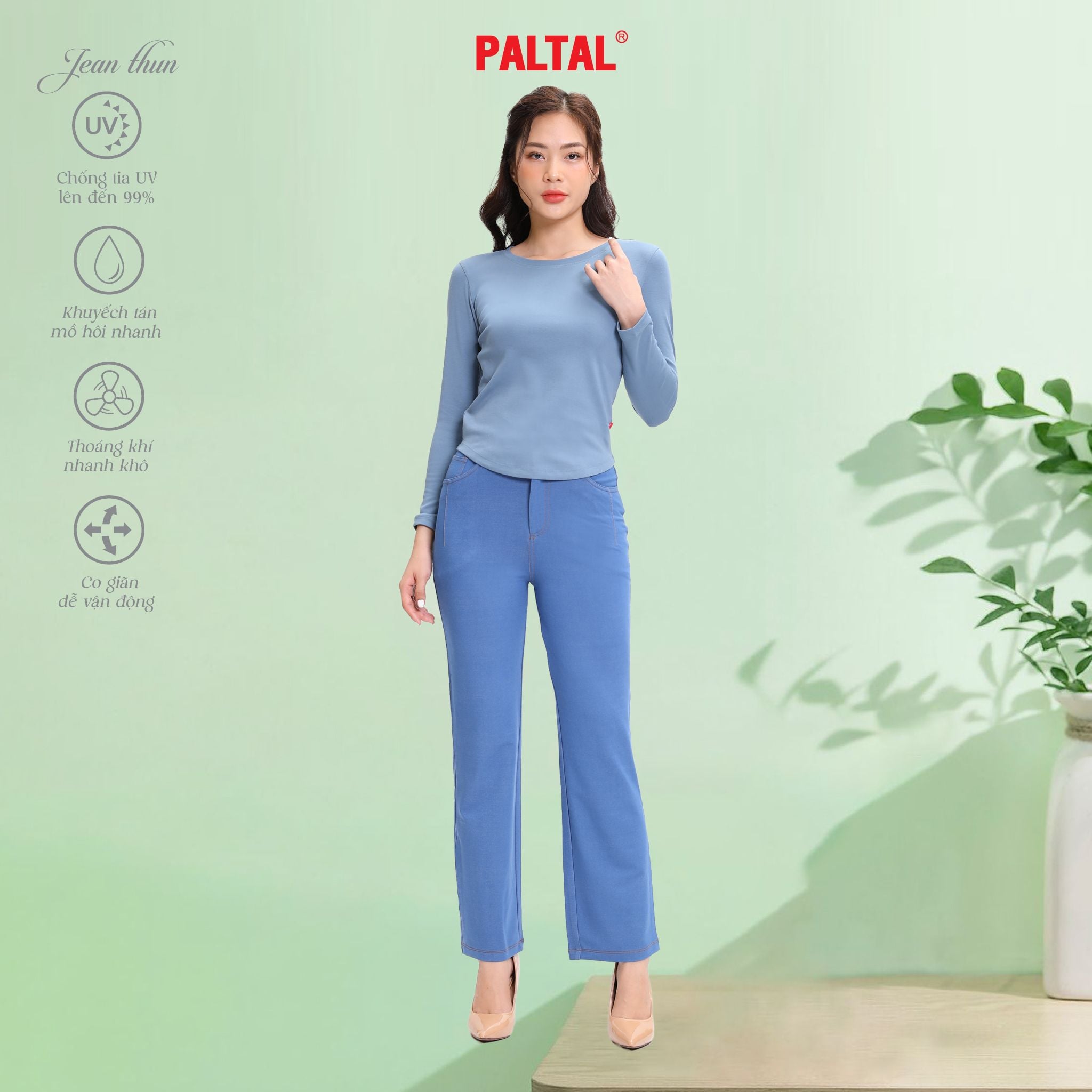 .Quần dài form suông chất liệu jean thun cao cấp QD 508p 8063