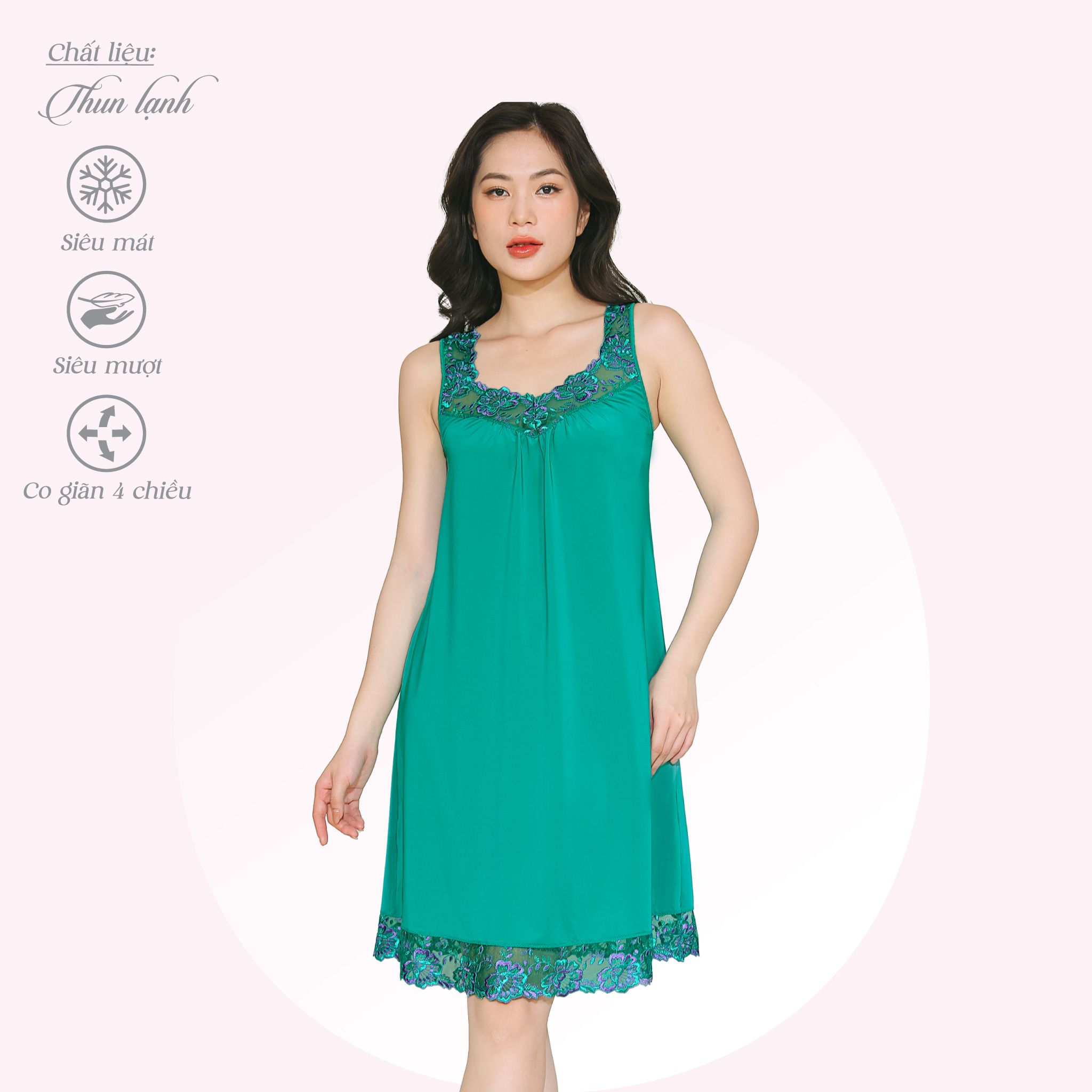 Áo ngủ, Váy ngủ bản chất thun lạnh siêu bền 012p 8029